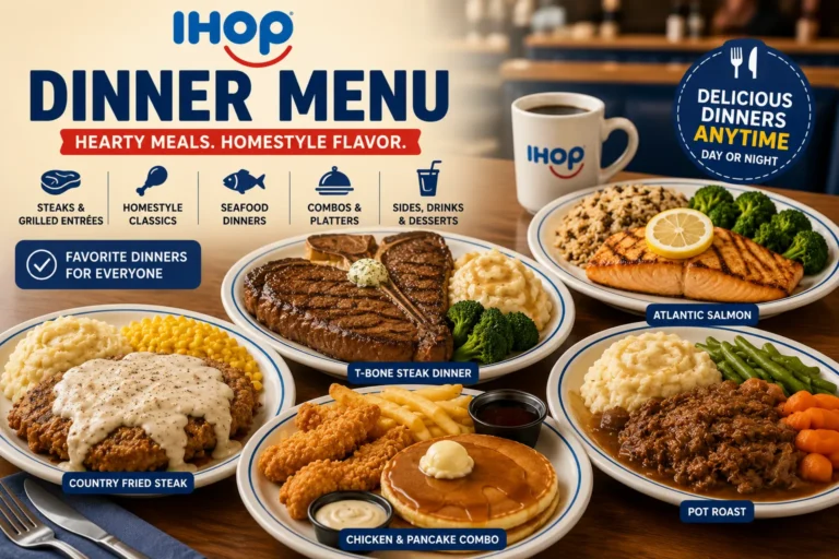IHOP dinner menu showcase